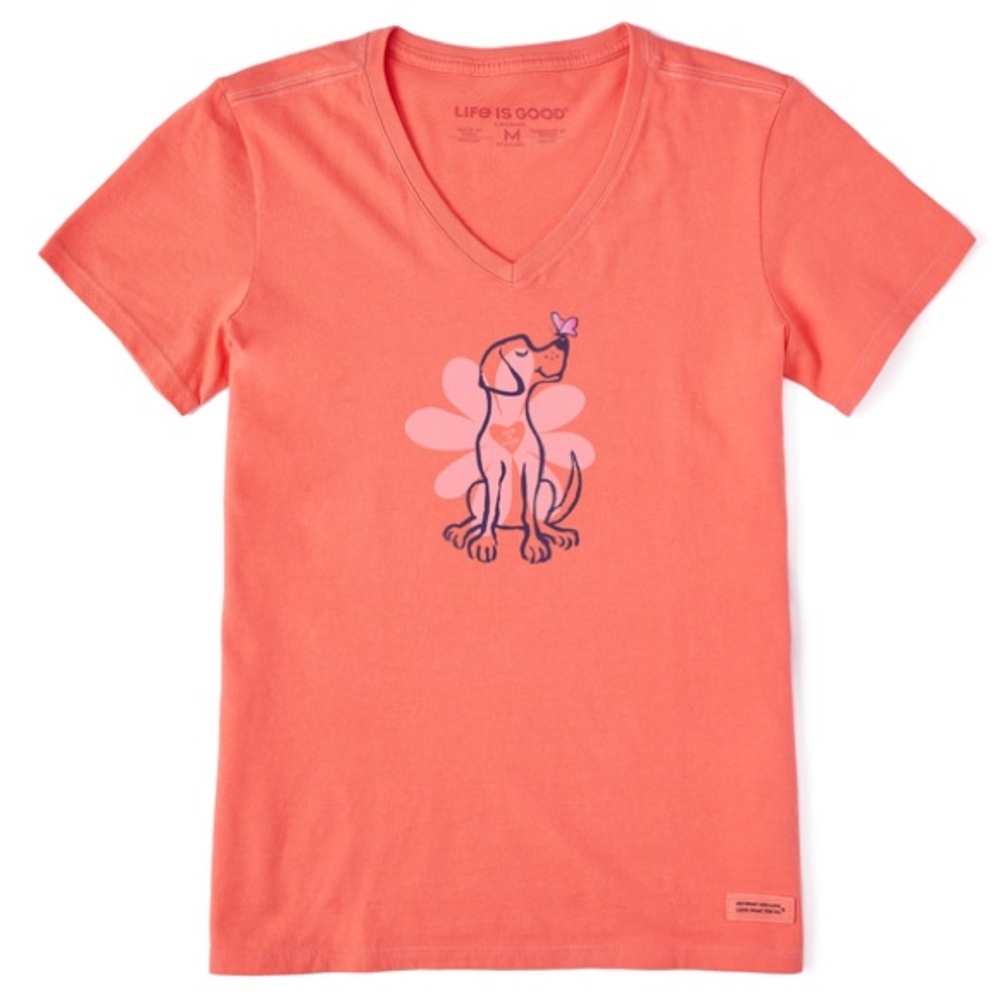 NWT Life is Good Coral Dog Graphic Tee Size XXXL